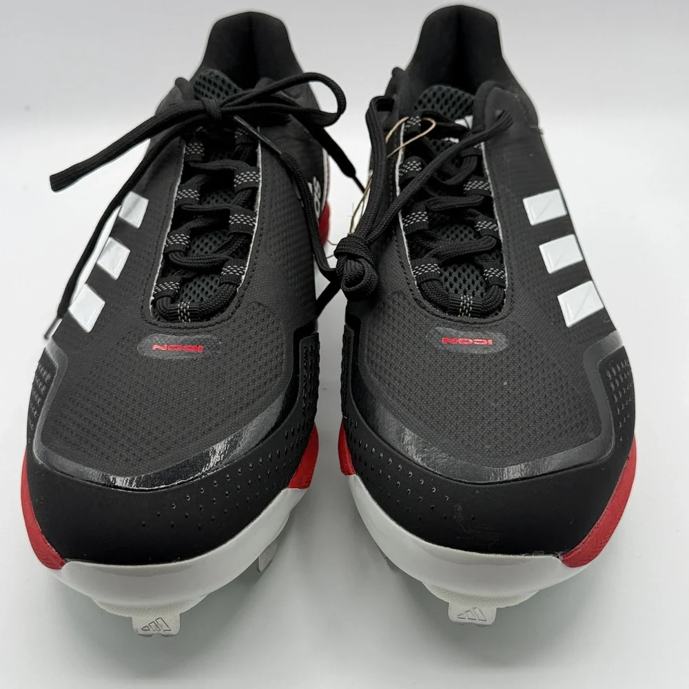 Adidas Icon 7 Baseball Cleats Mens 14 Black Red White S23858 Metal Spikes
